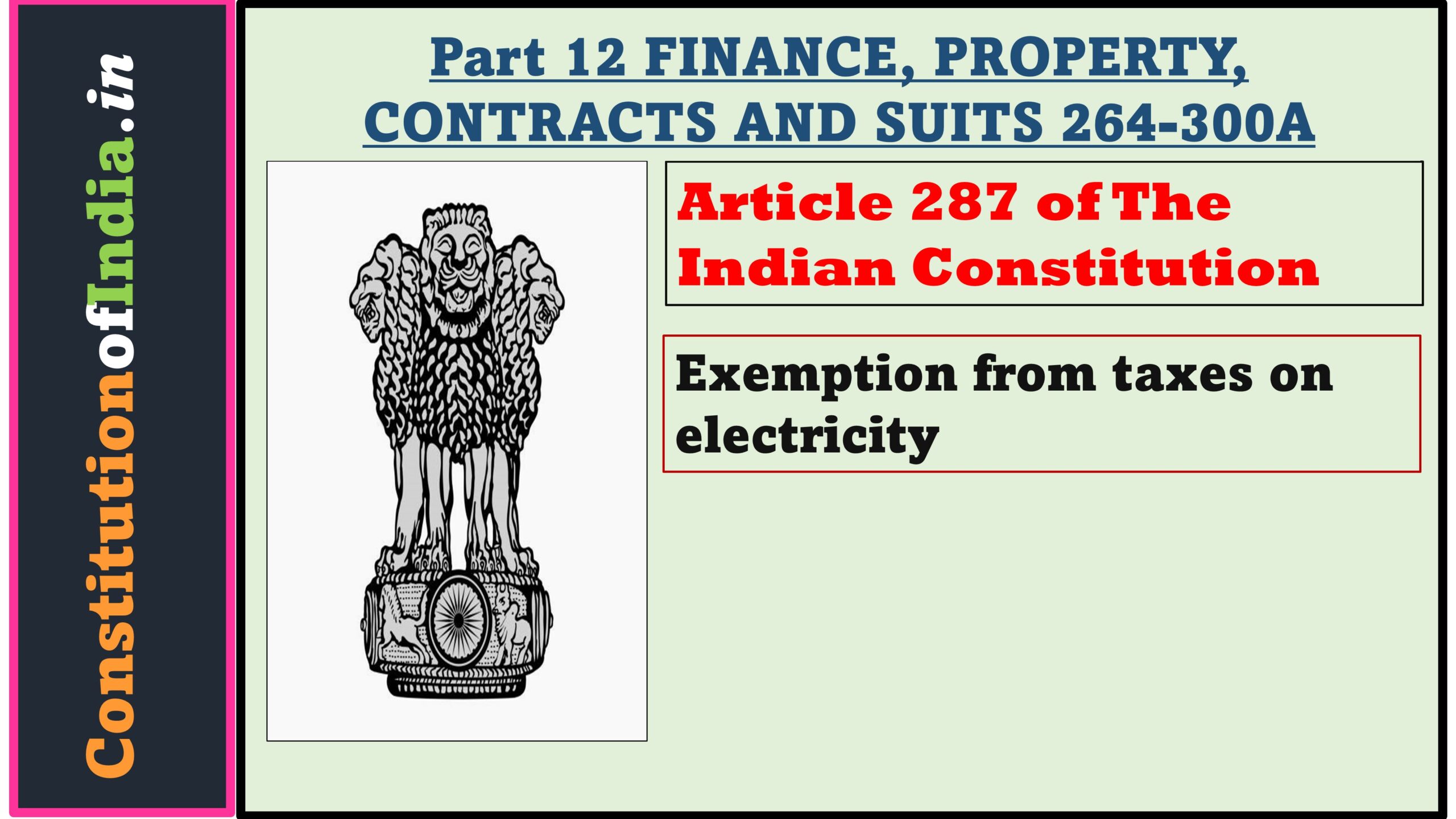 Article 287 of The Indian Constitution