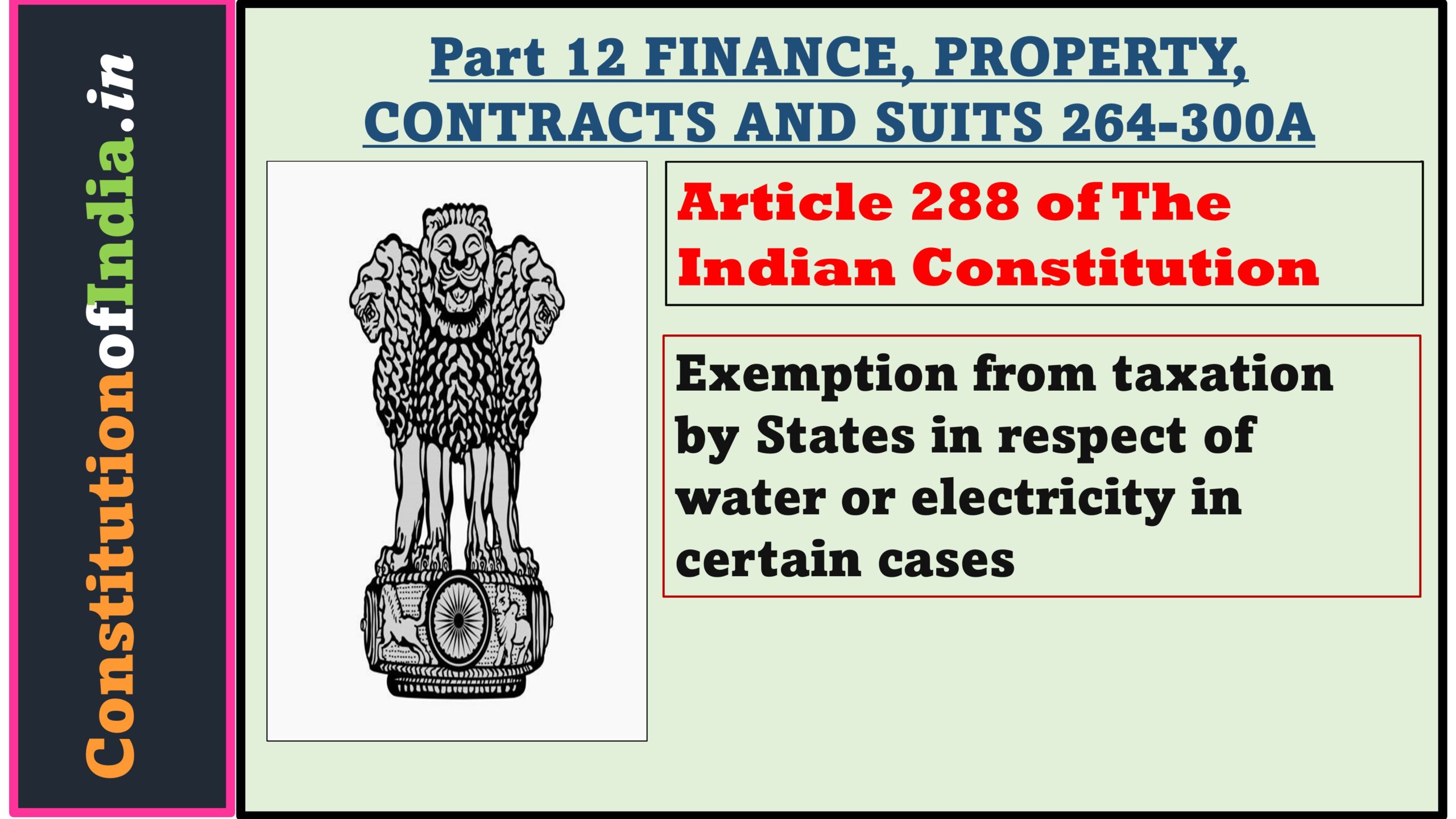 Article 288 of The Indian Constitution