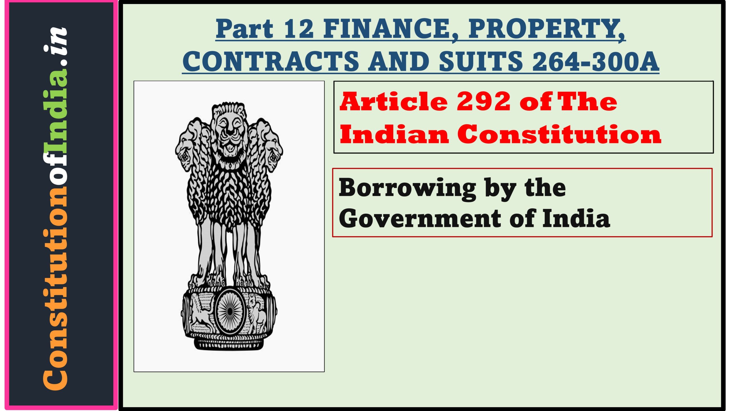 Article 292 of The Indian Constitution