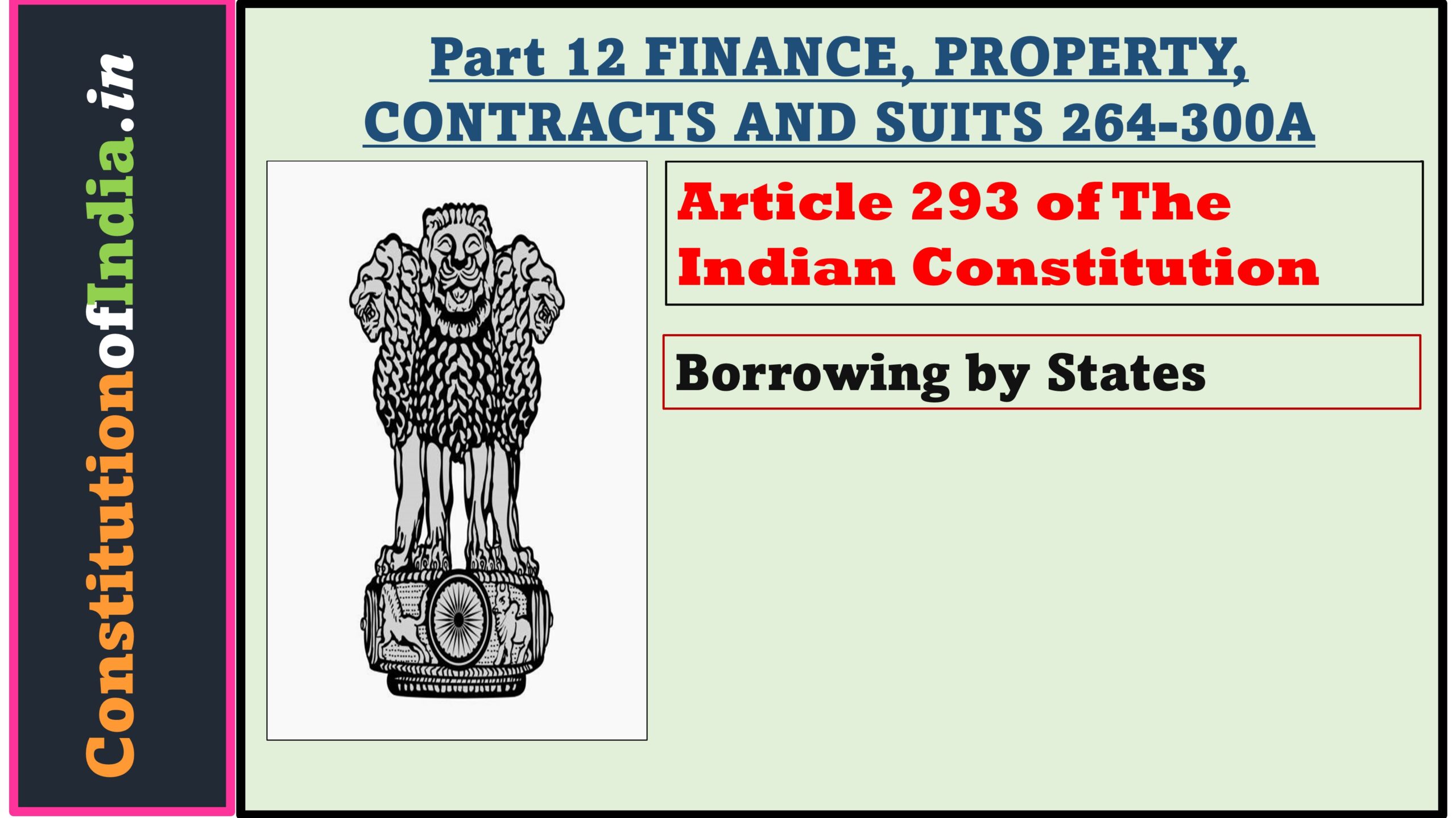 Article 293 of The Indian Constitution