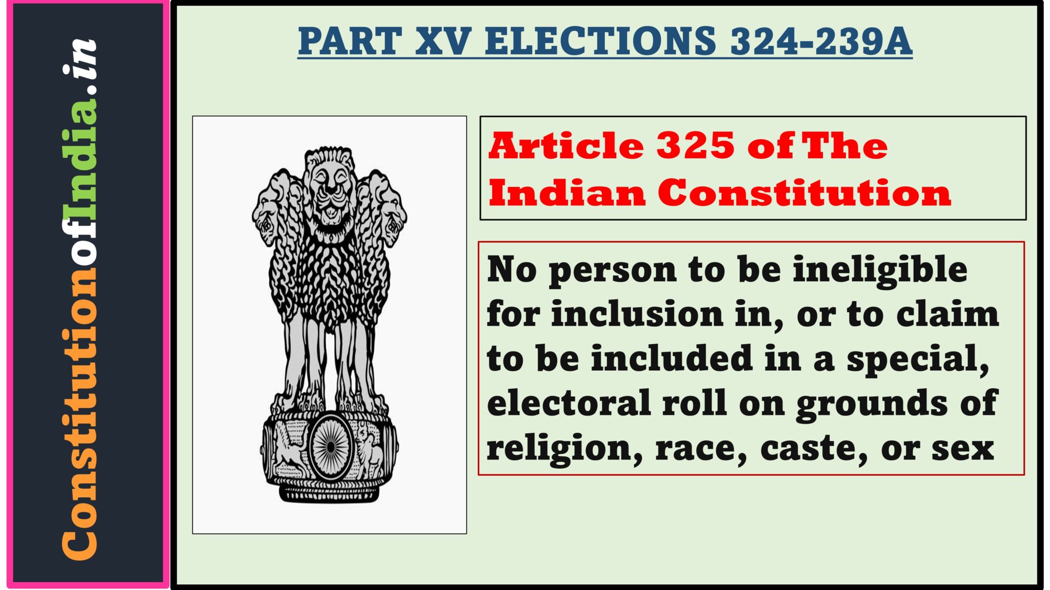 Article 325 of Indian Constitution - ConstitutionofIndia.in