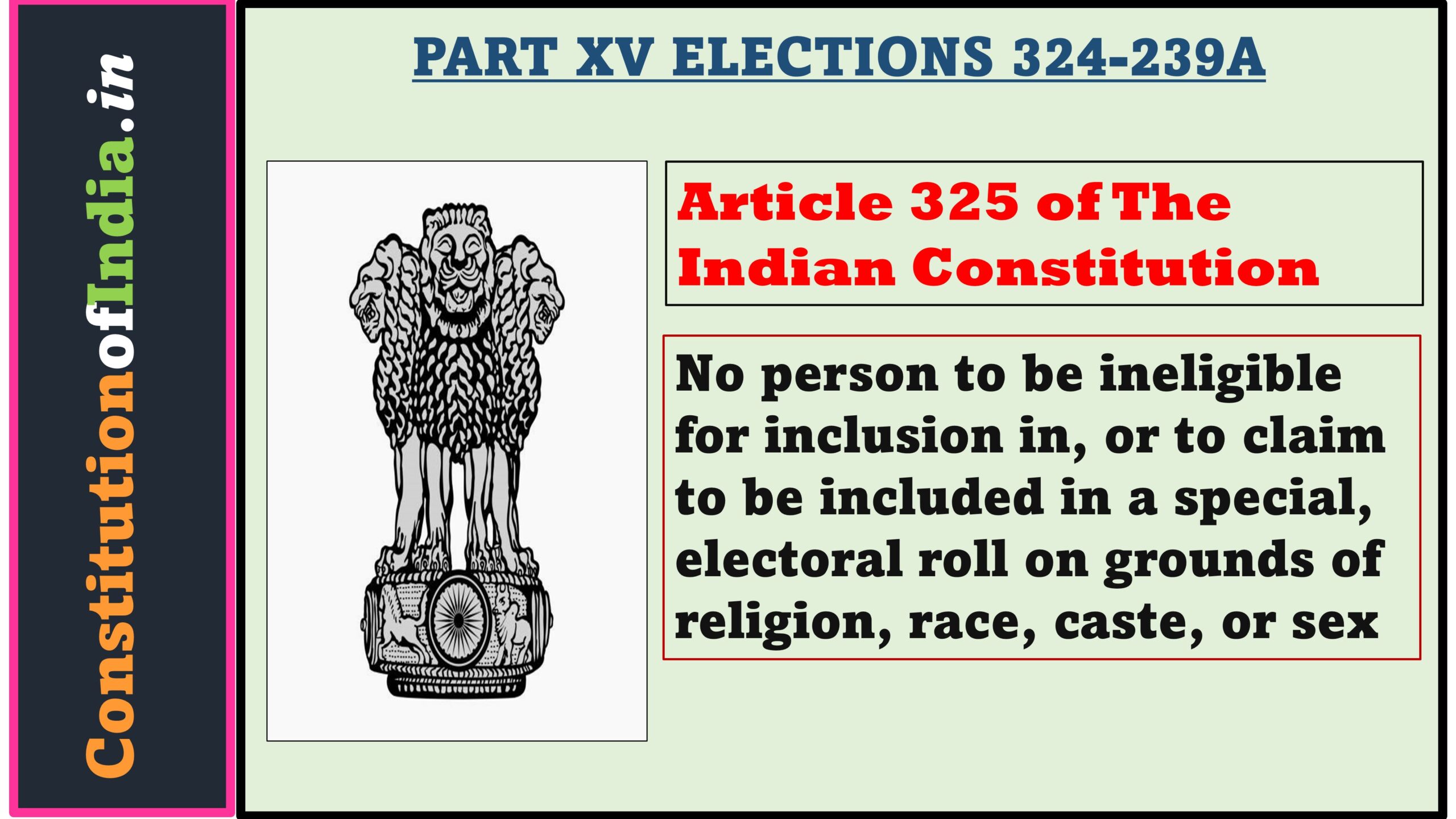 Article 325 of The Indian Constitution