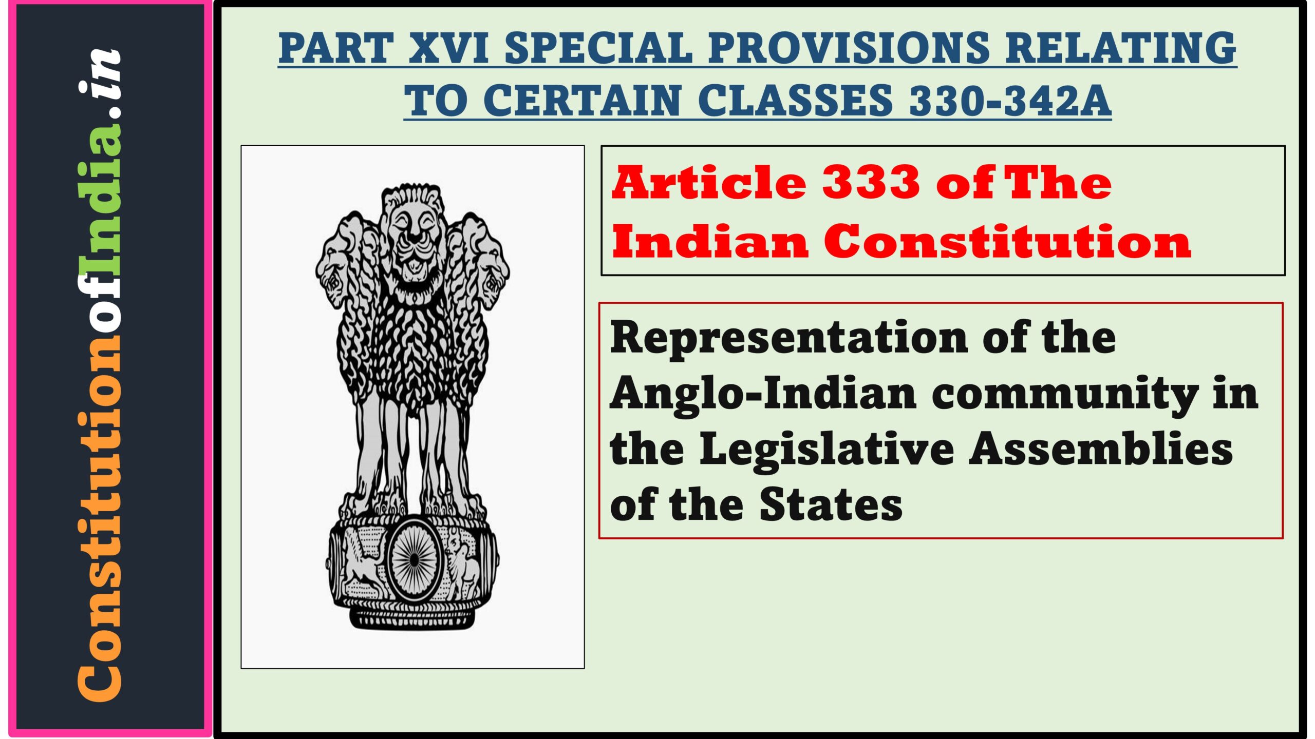 Article 333 of The Indian Constitution