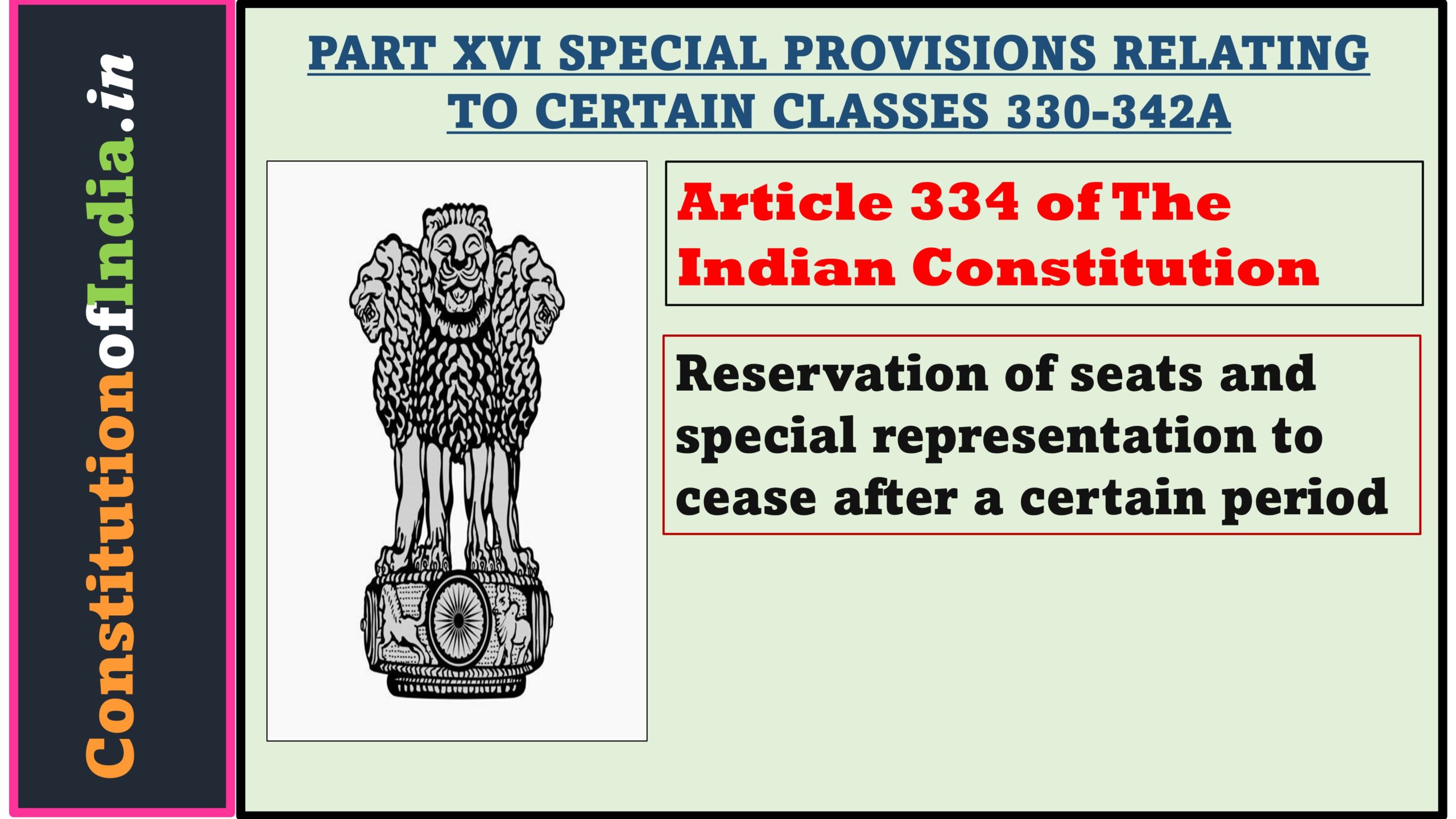 Article 334 of The Indian Constitution