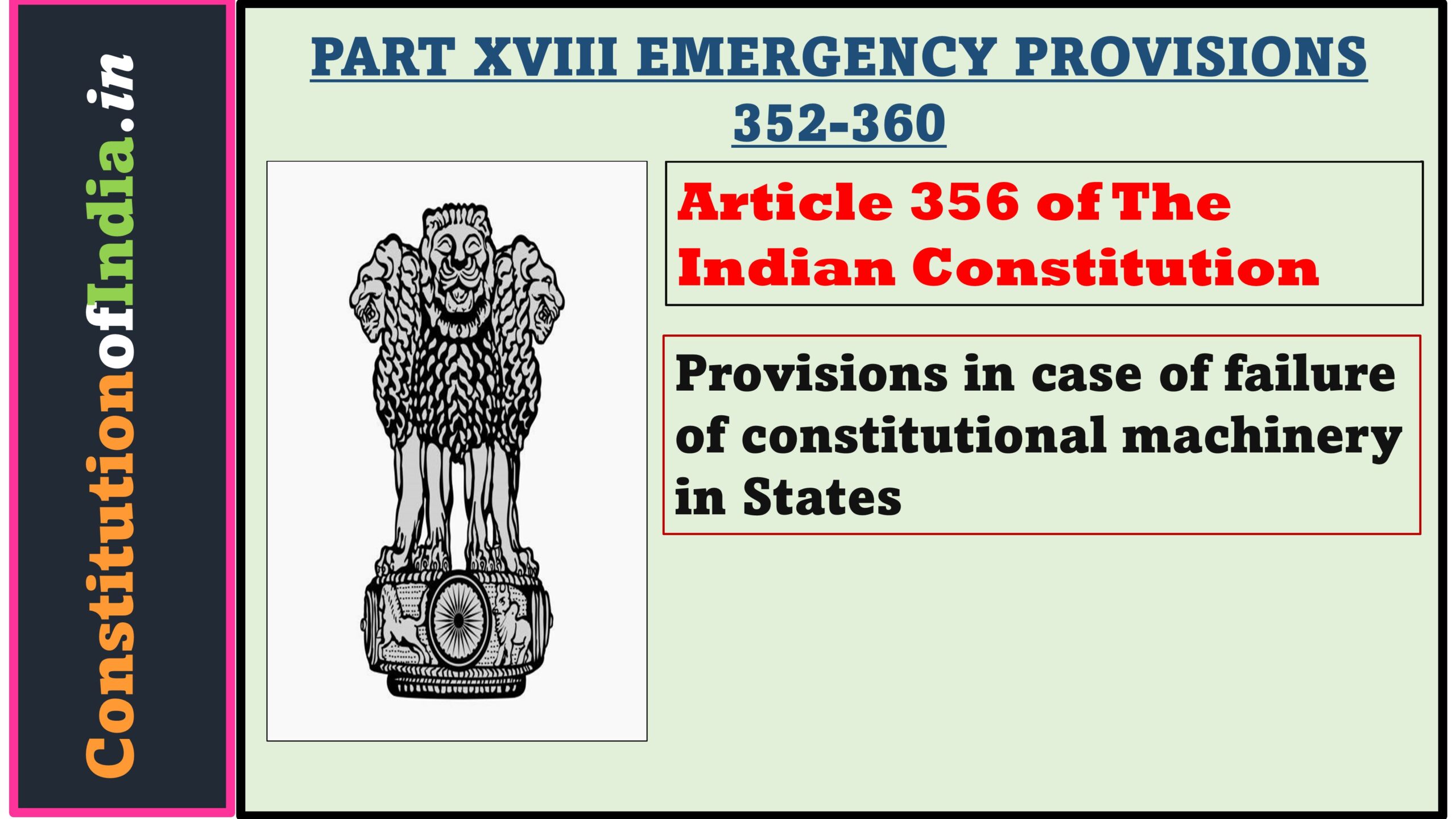 Article 356 of The Indian Constitution