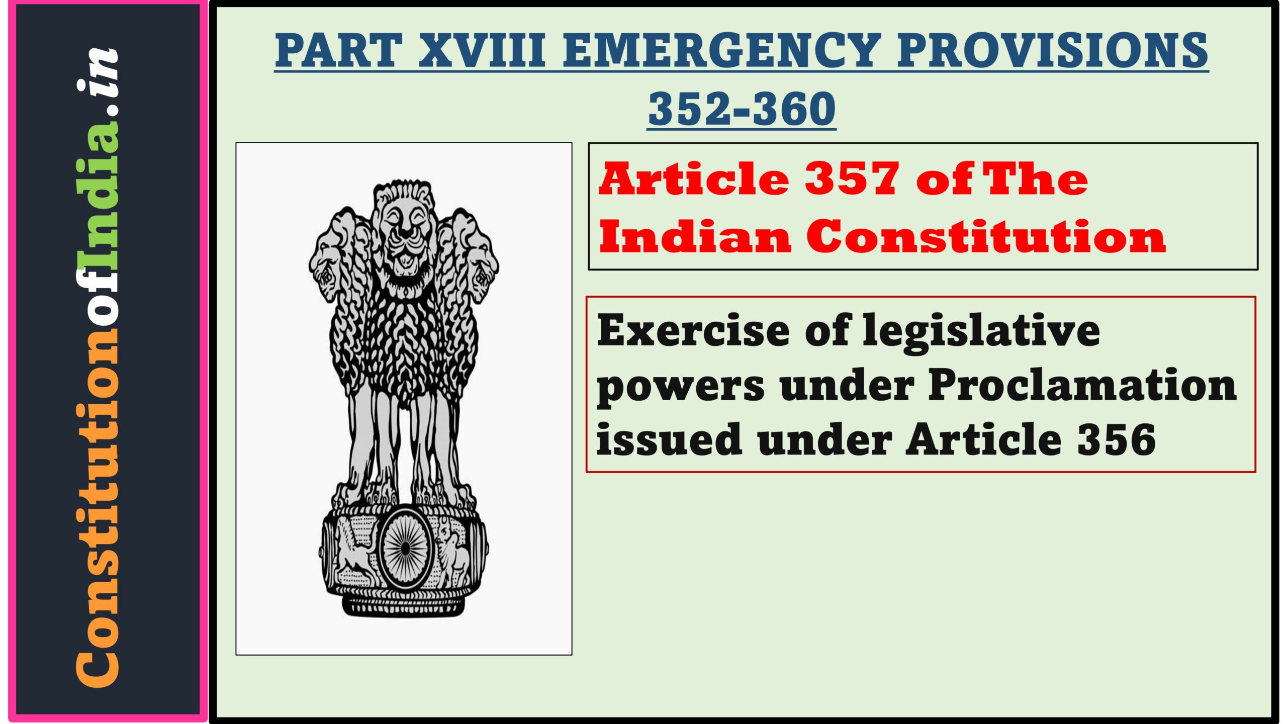 Article 357 of The Indian Constitution