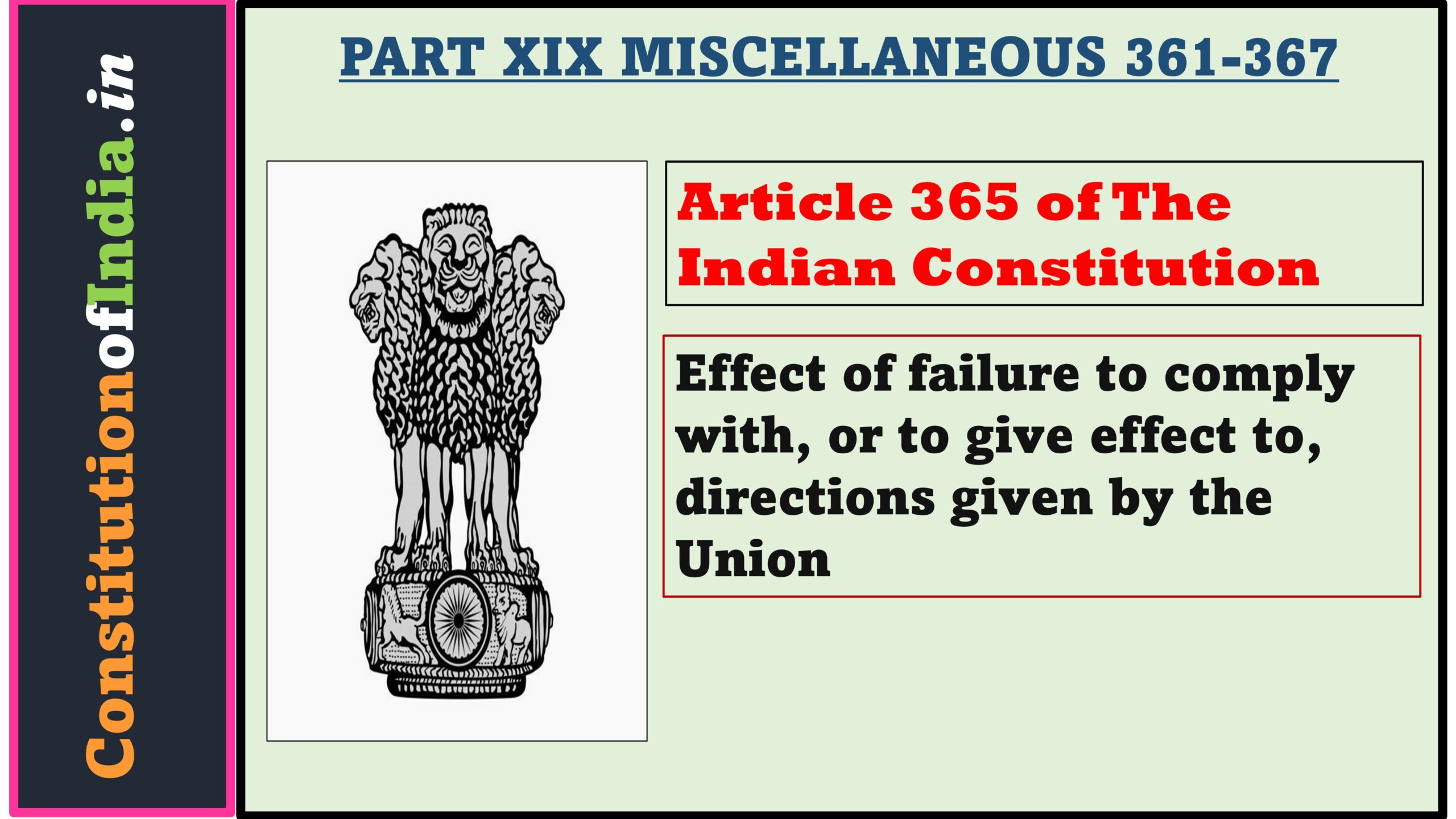 Article 365 of The Indian Constitution