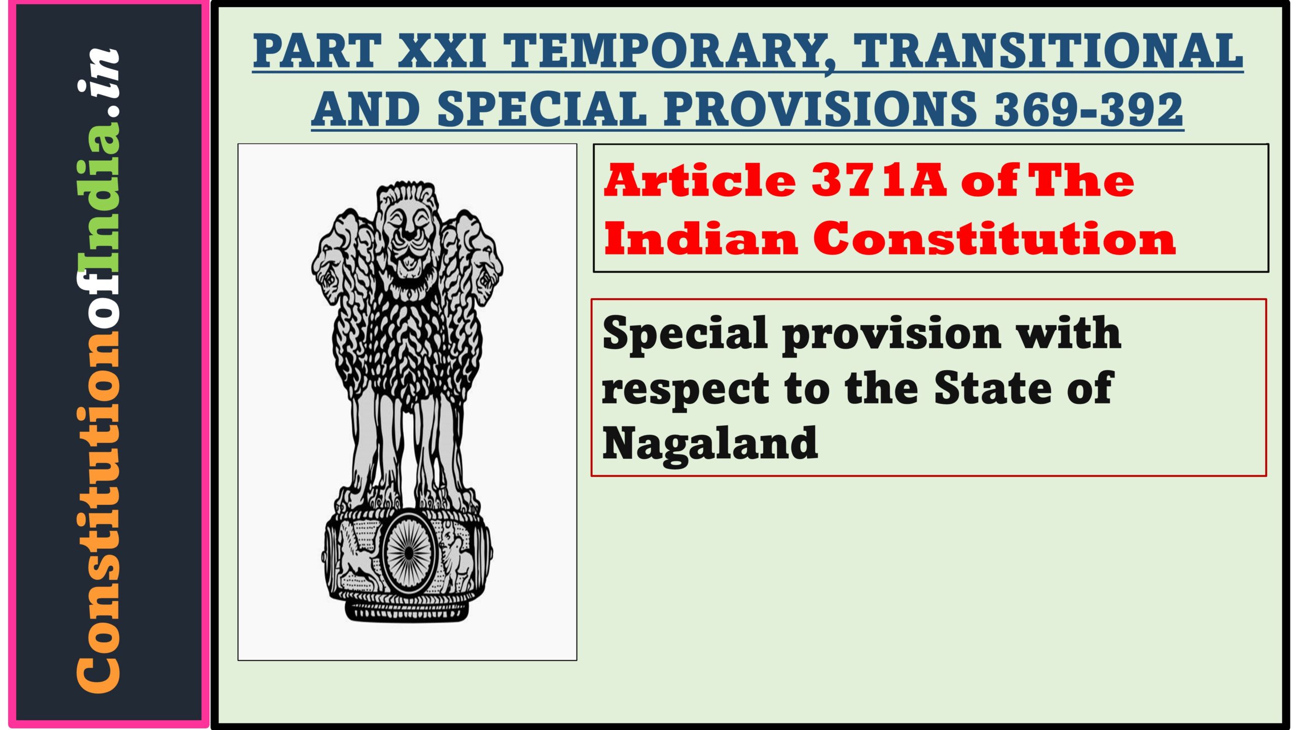 Article 371A of The Indian Constitution