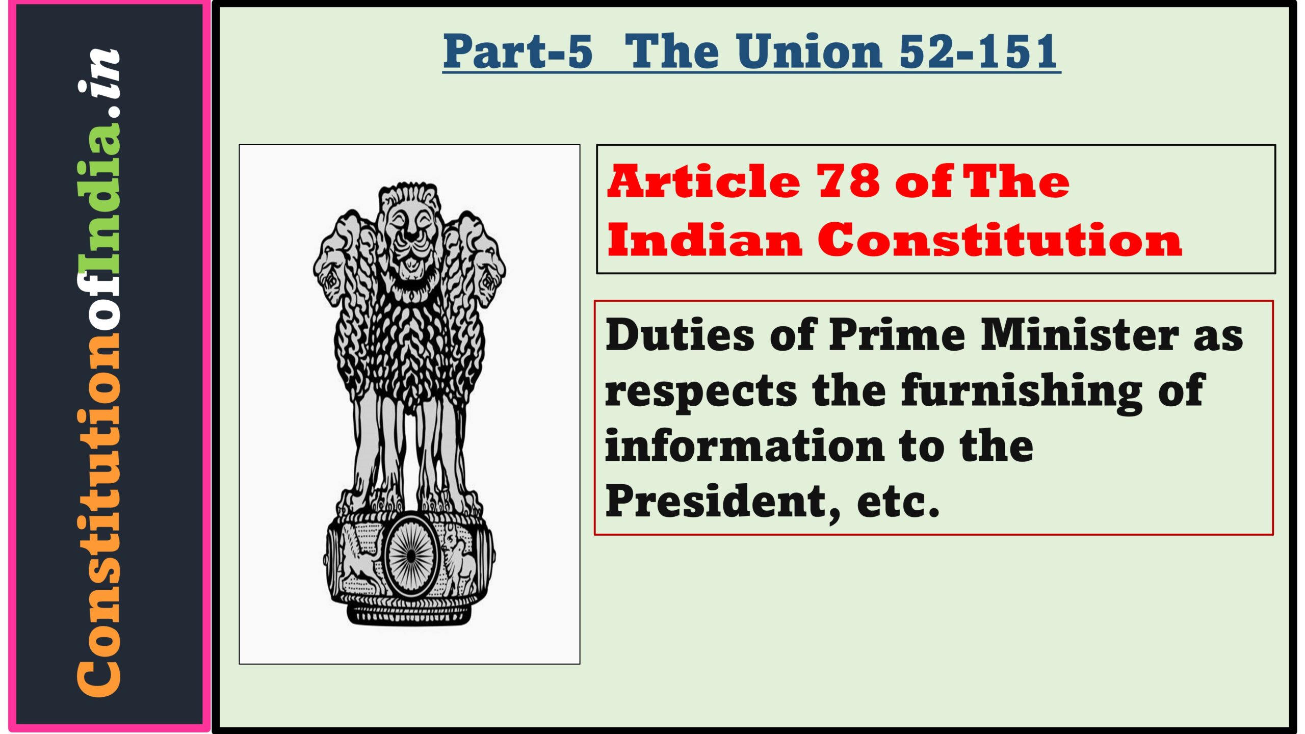 Article 78 of The Indian Constitution
