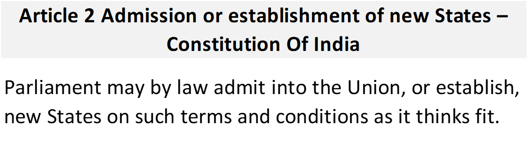 Article 2  of Indian Constitution