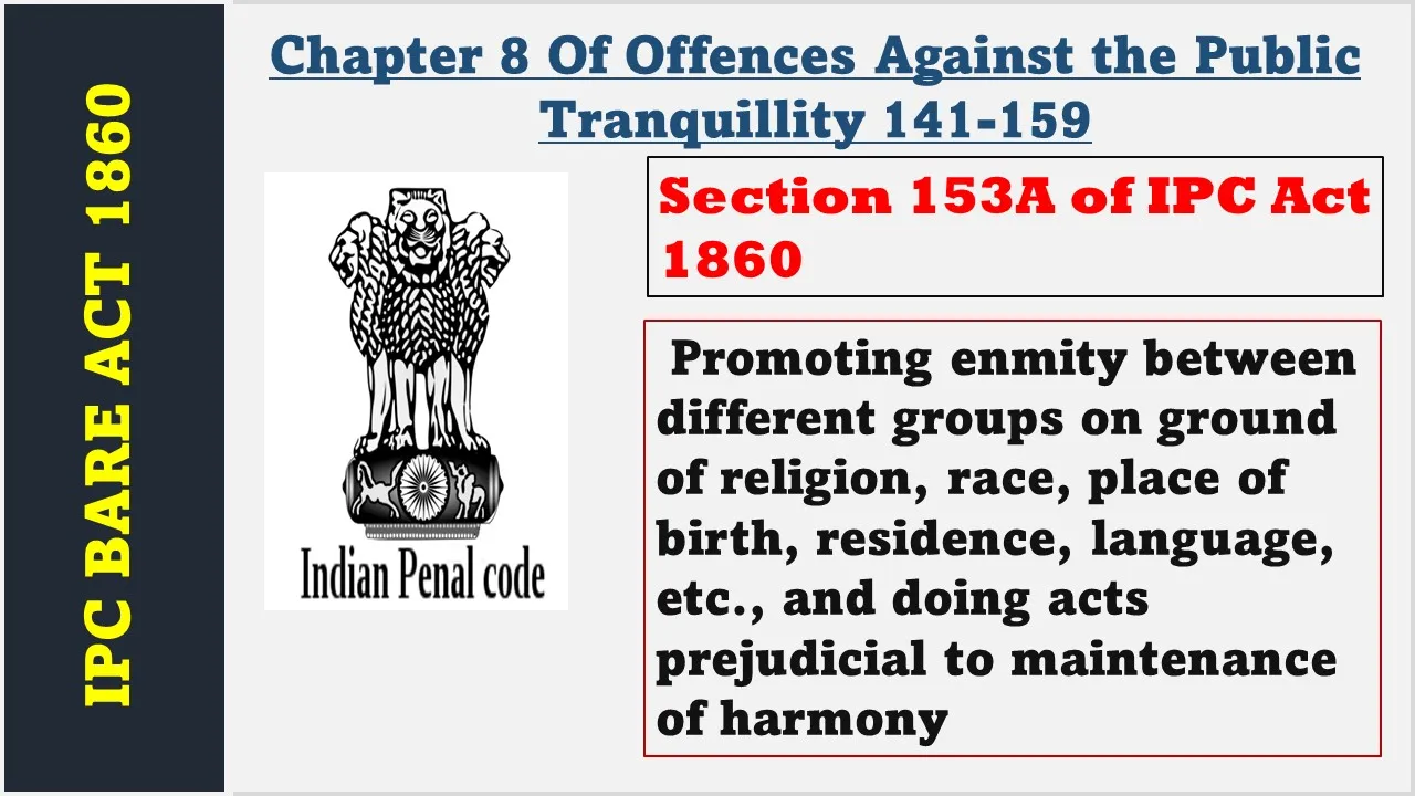 Section 153A of IPC  1860
