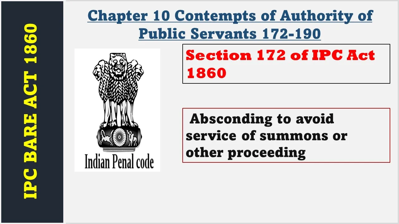 Section 172 of IPC  1860
