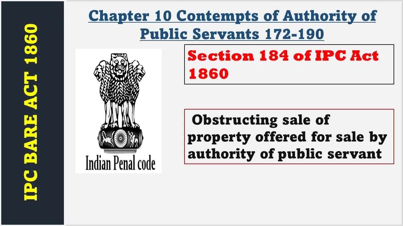 Section 184 of IPC  1860