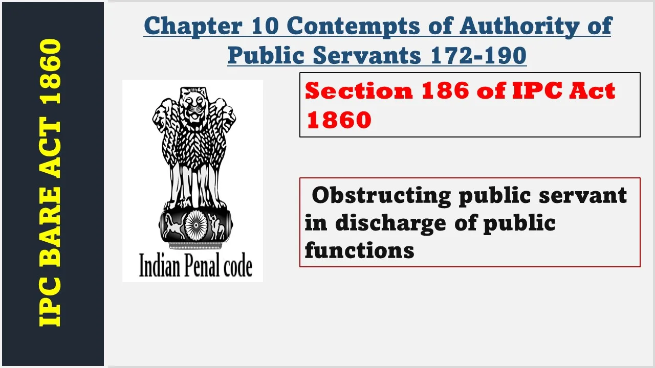 Section 186 of IPC  1860