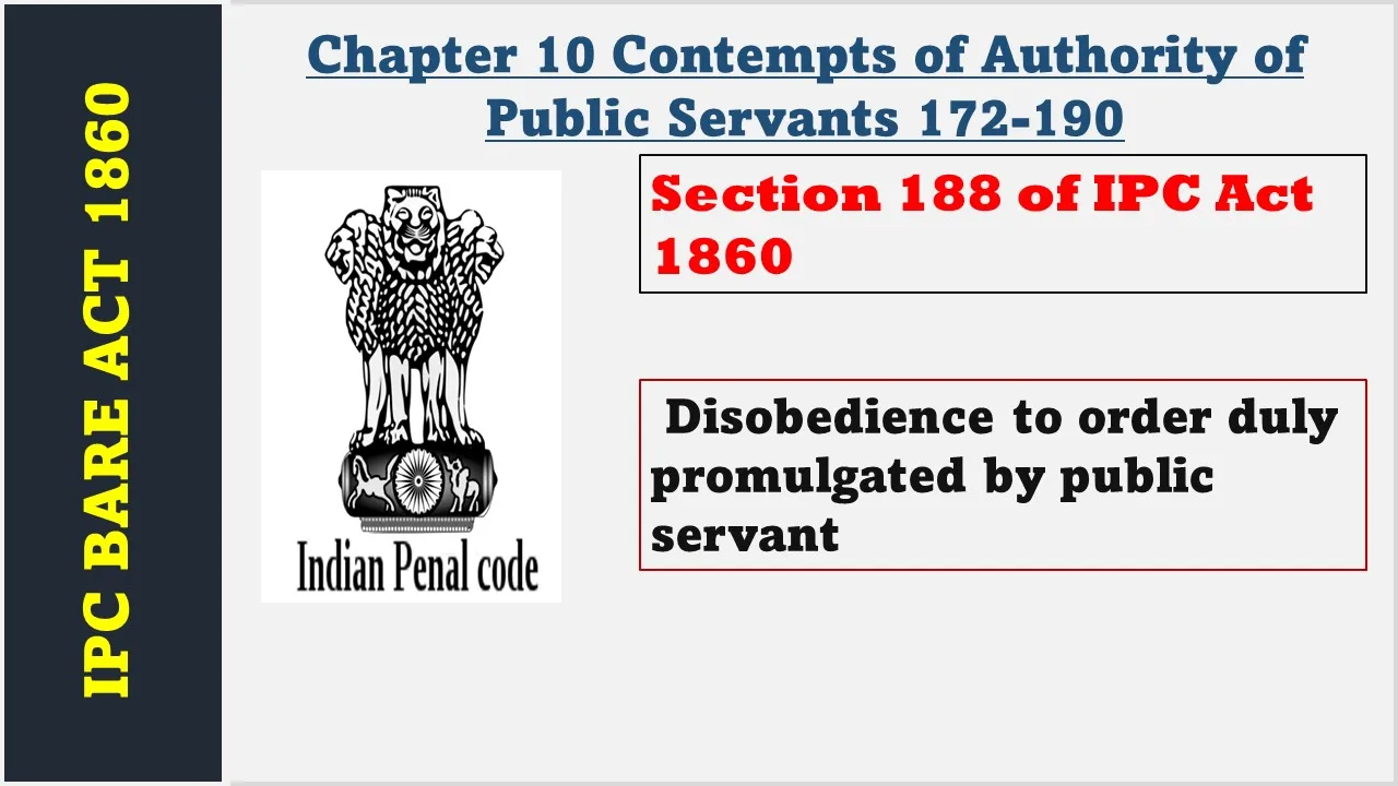 Section 188 of IPC  1860