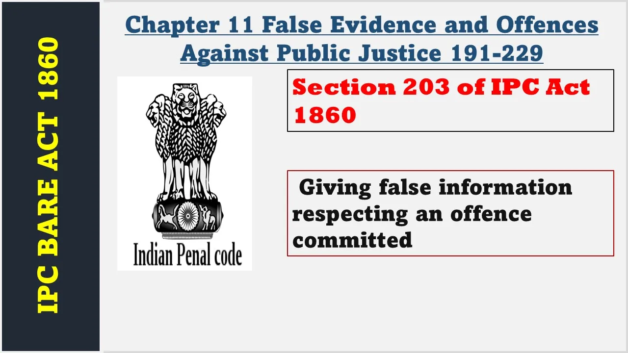 Section 203 of IPC  1860