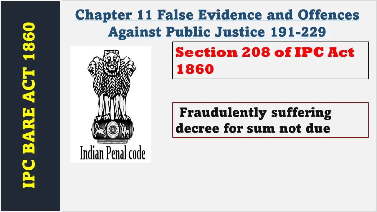 Section 208 of IPC  1860