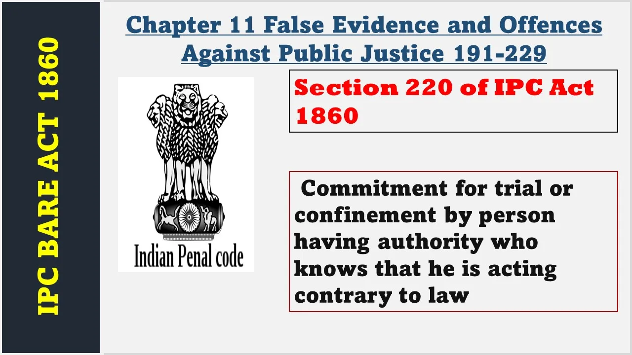 Section 220 of IPC  1860
