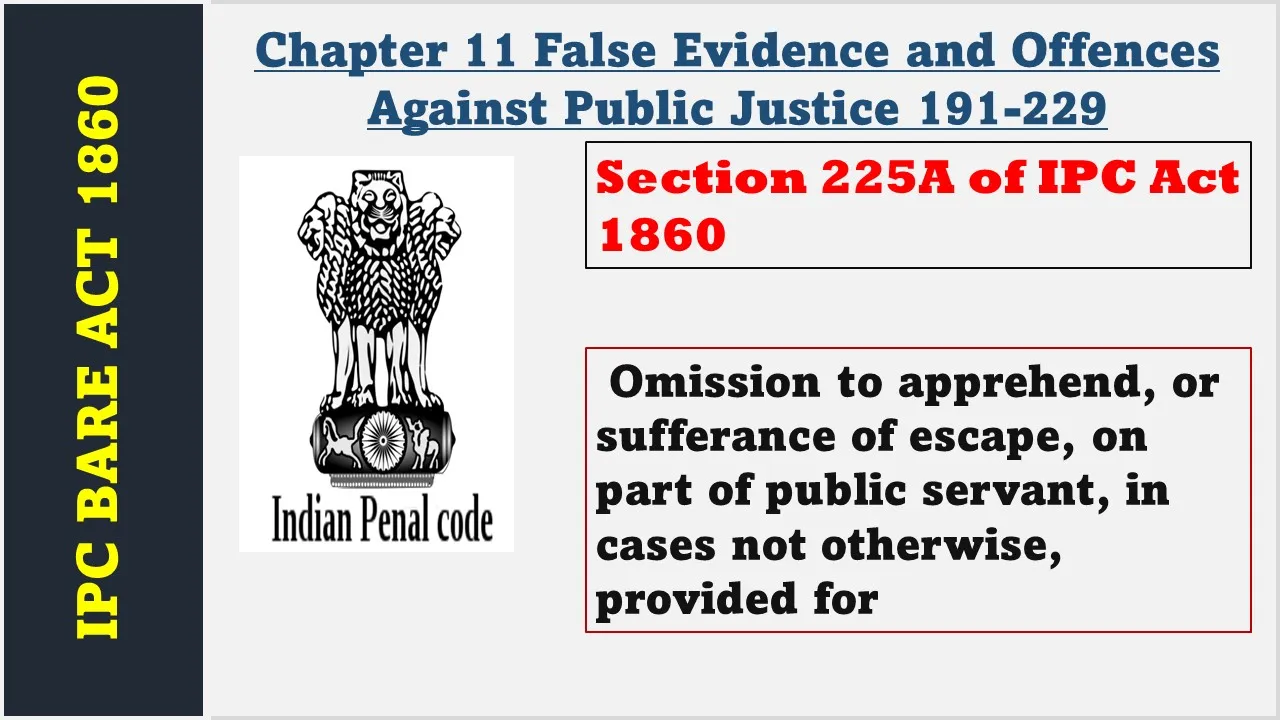 Section 225A of IPC  1860