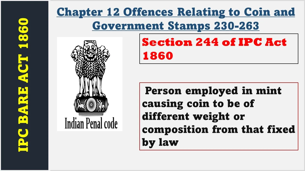 Section 244 of IPC  1860