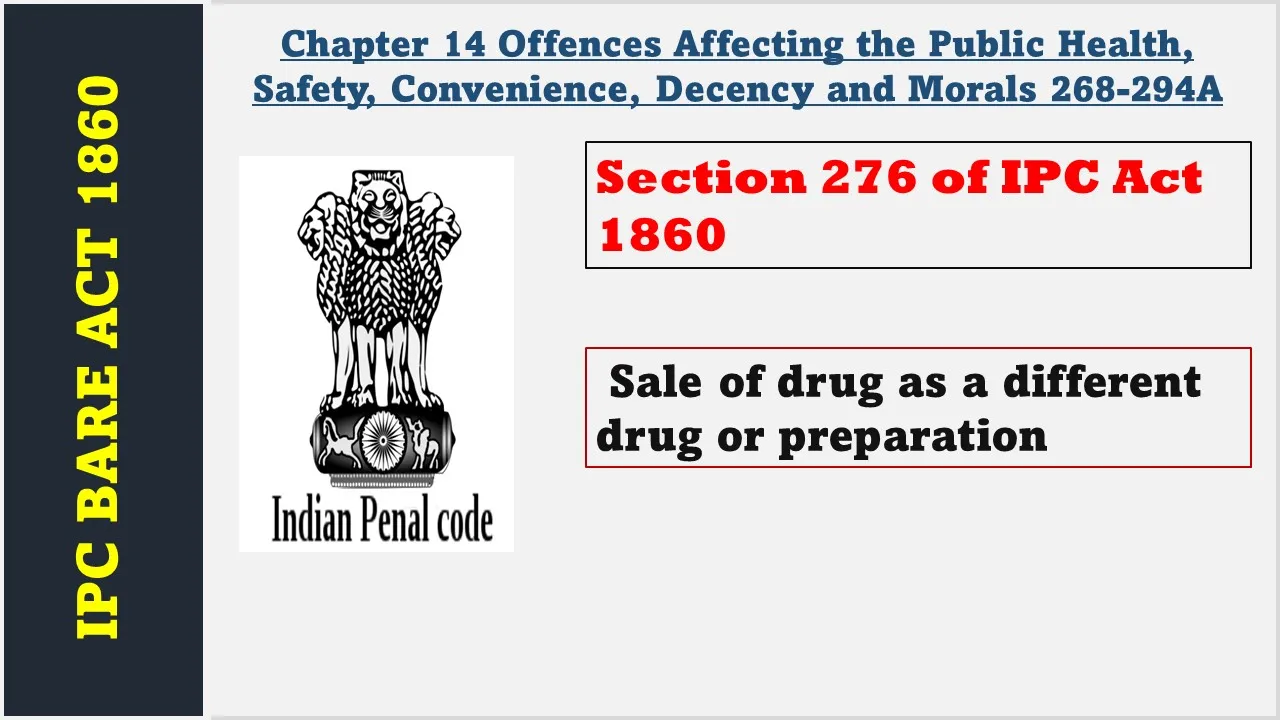 Section 276 of IPC  1860