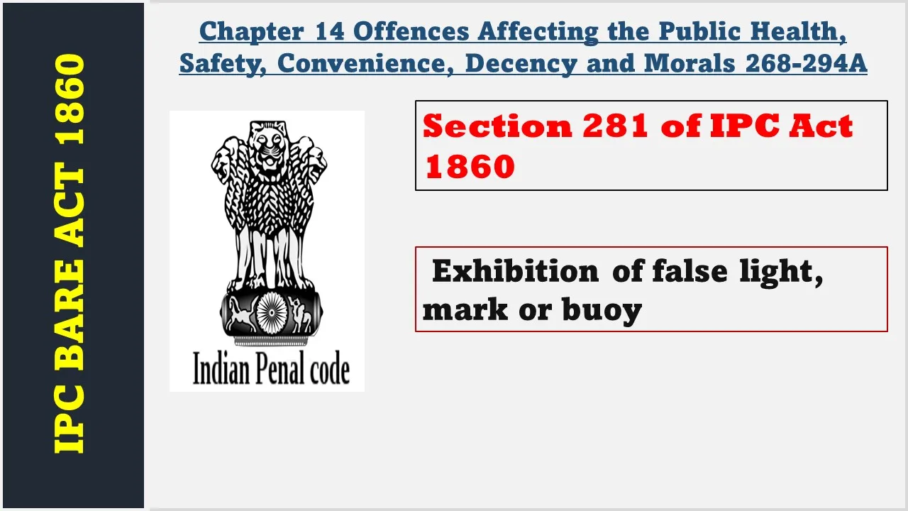 Section 281 of IPC  1860