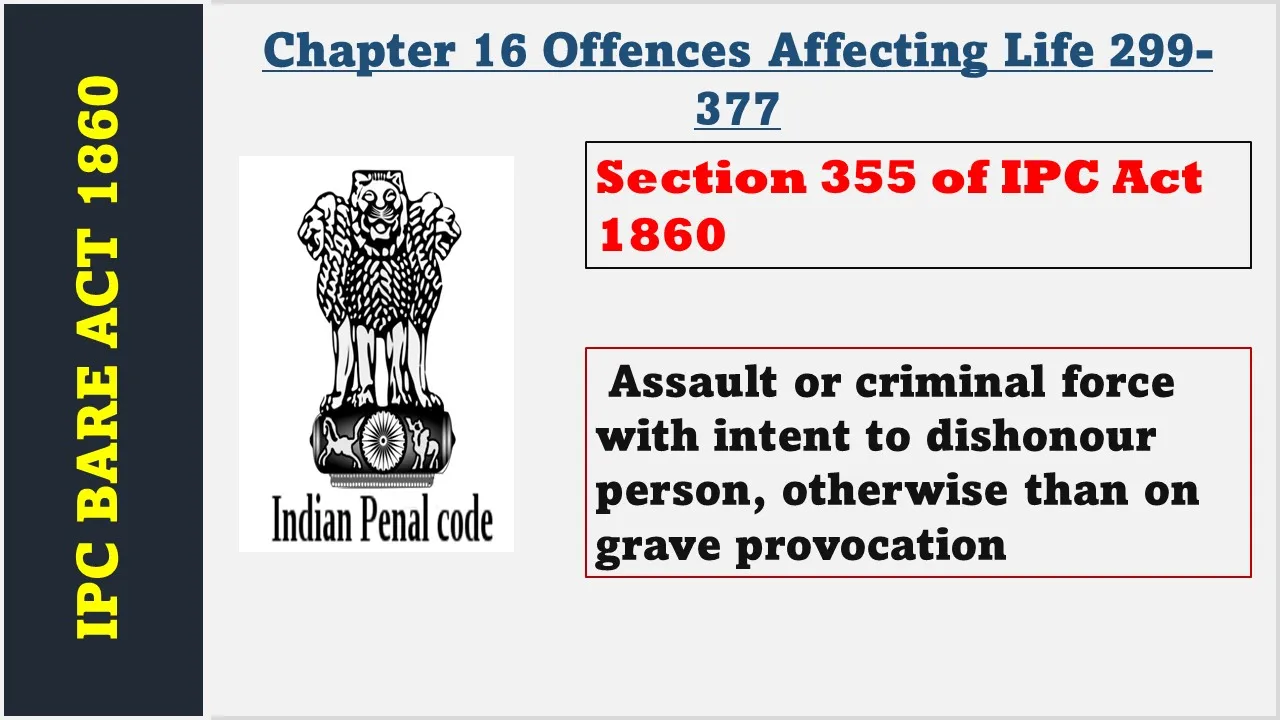 Section 355 of IPC  1860