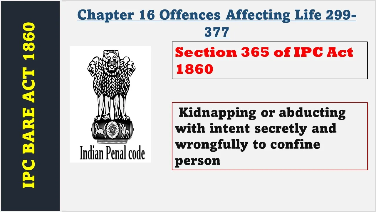 Section 365 of IPC  1860