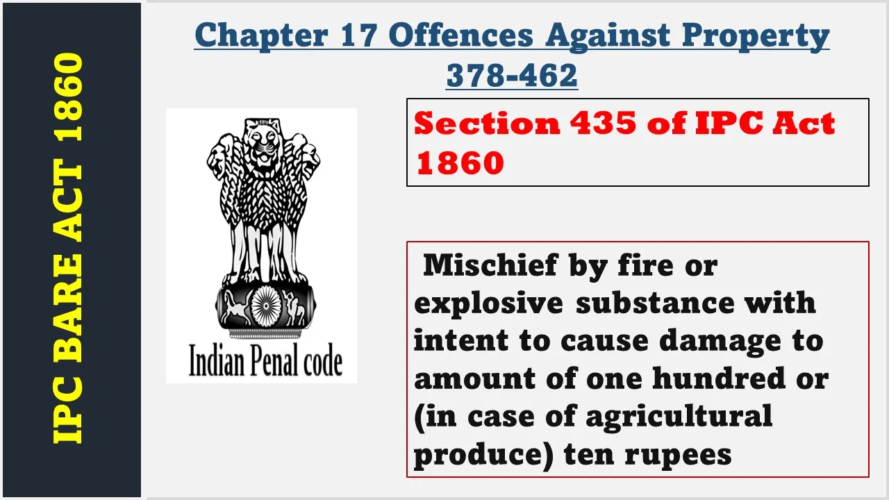 Section 435 of IPC  1860
