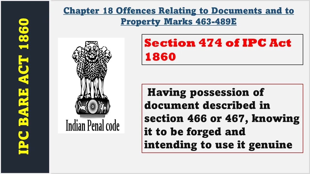 Section 474 of IPC  1860