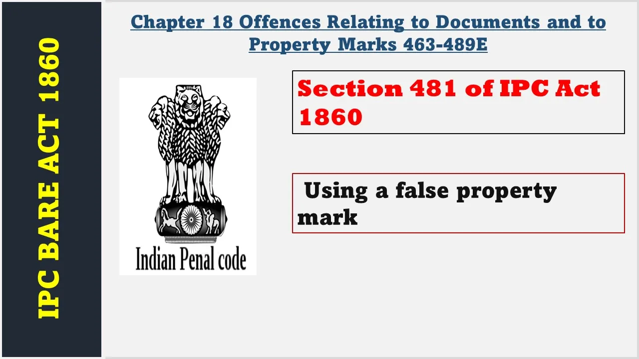 Section 481 of IPC  1860