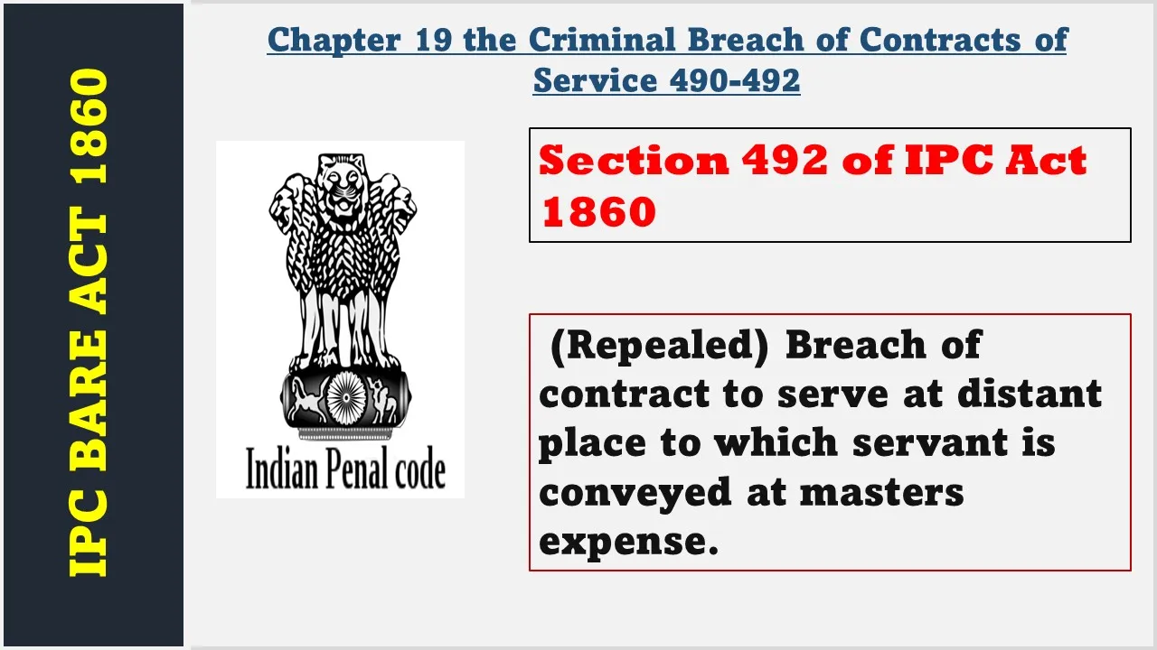 Section 492 of IPC  1860