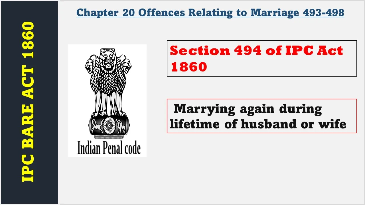 Section 494 of IPC  1860