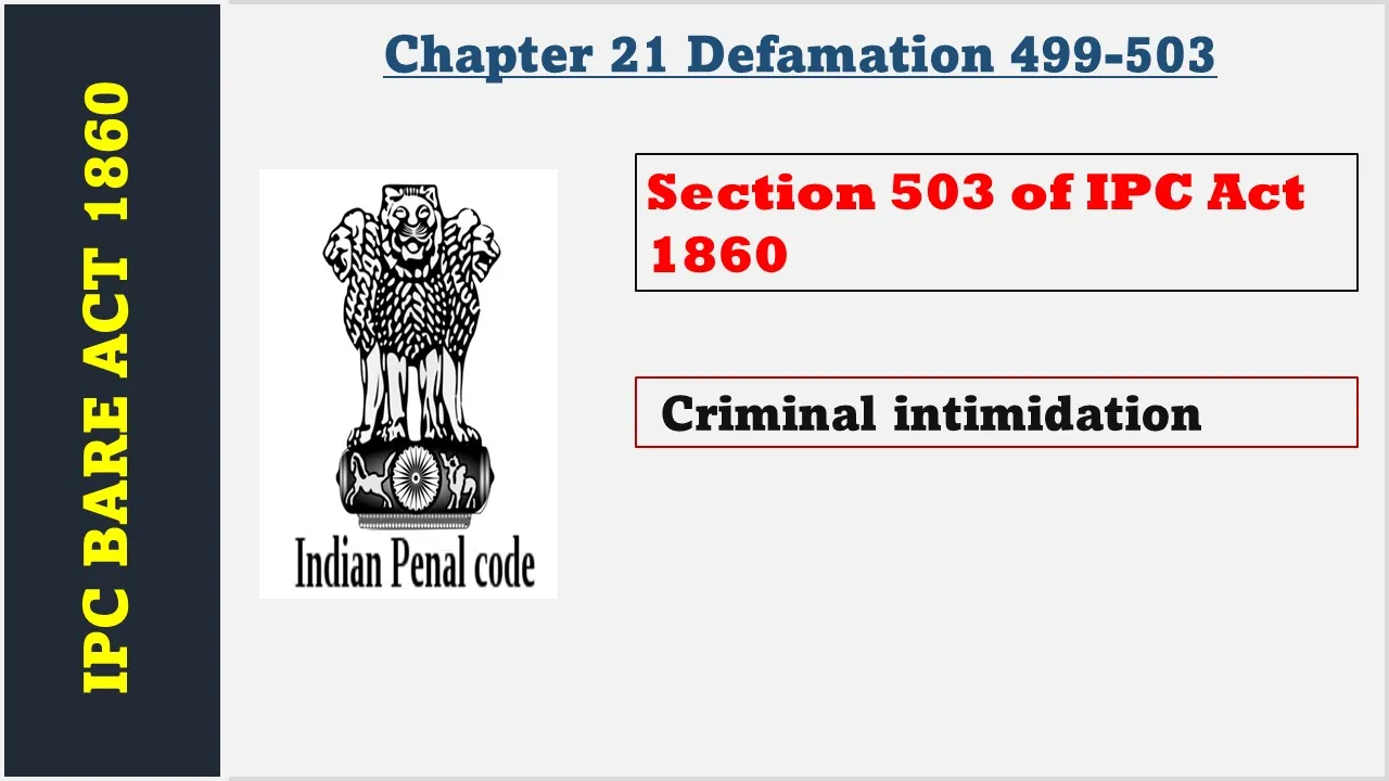 Section 503 of IPC  1860