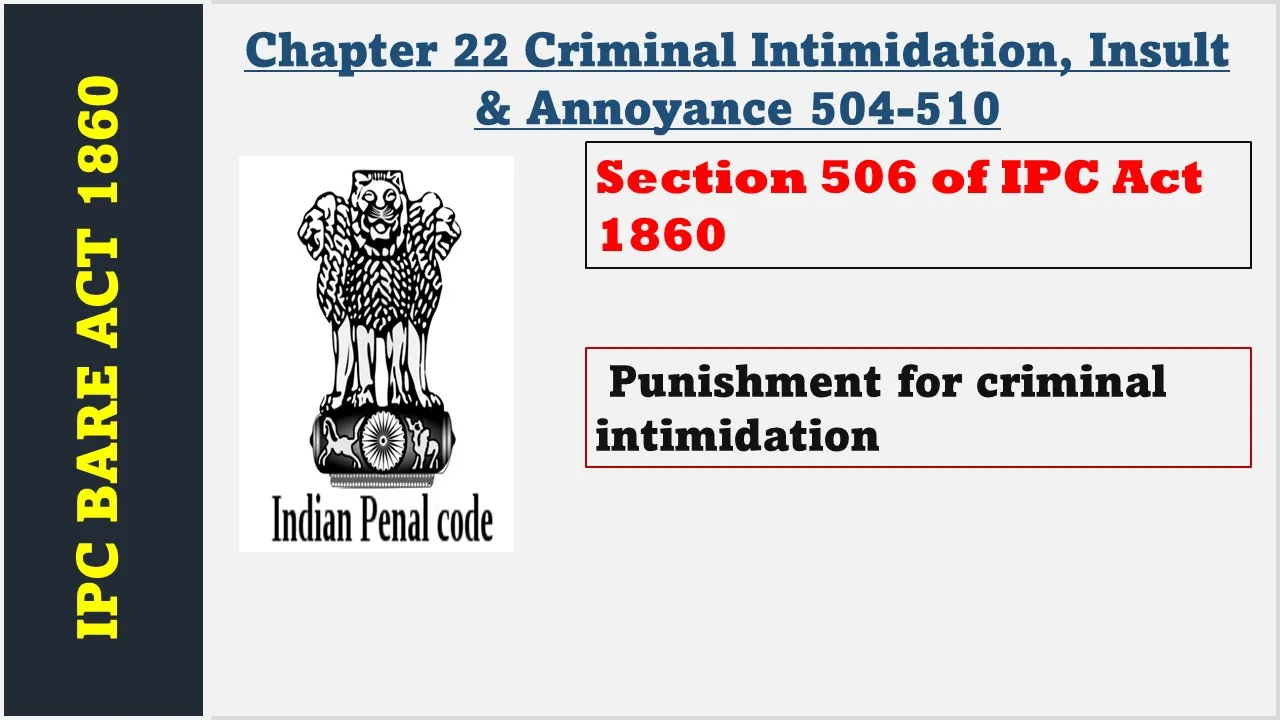 Section 506 of IPC  1860