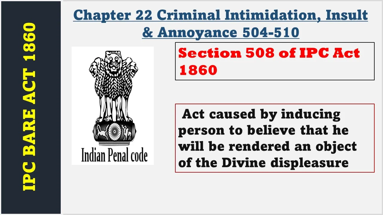 Section 508 of IPC  1860