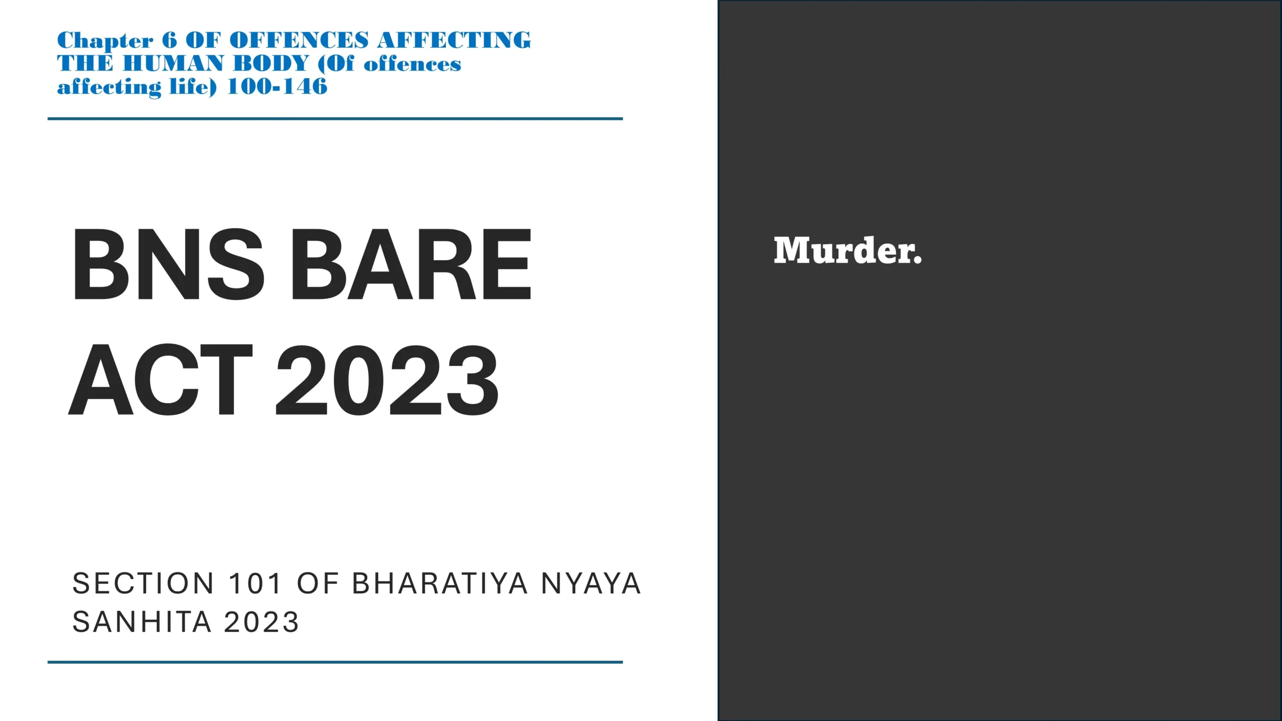 Section 101 of Bharatiya Nyaya Sanhita (BNS) 2023