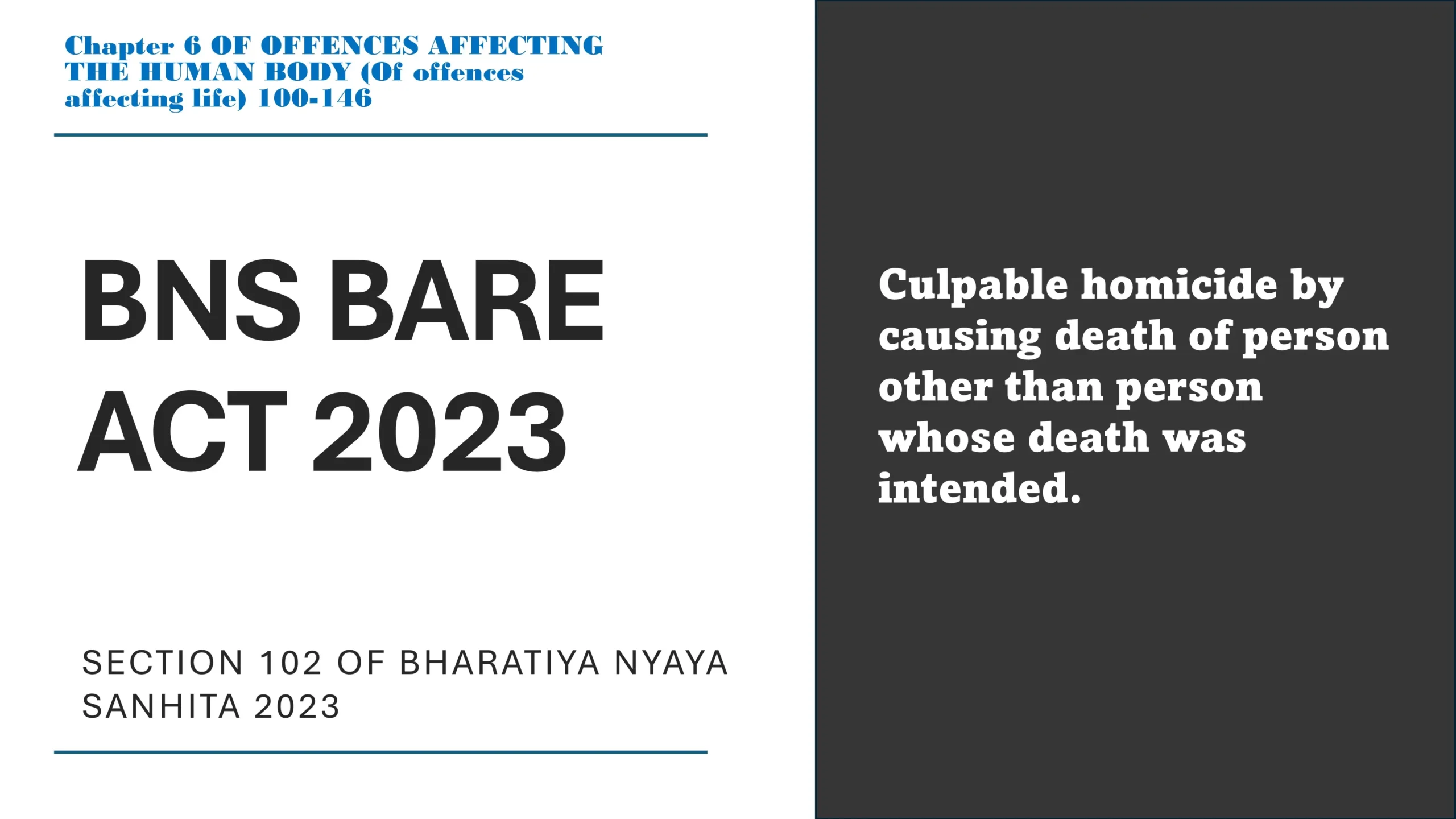 Section 102 of Bharatiya Nyaya Sanhita (BNS) 2023