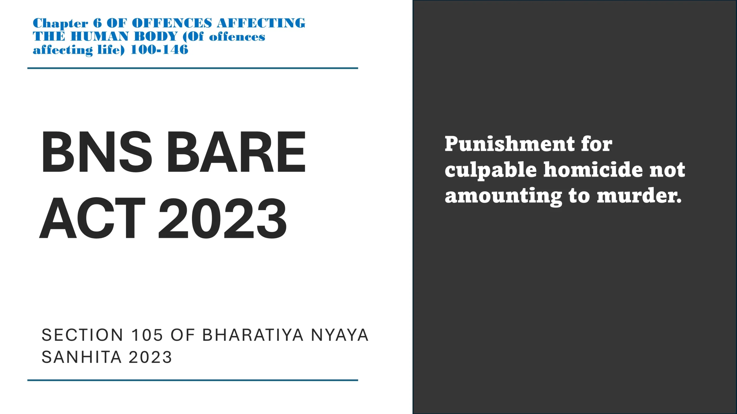 Section 105 of Bharatiya Nyaya Sanhita (BNS) 2023