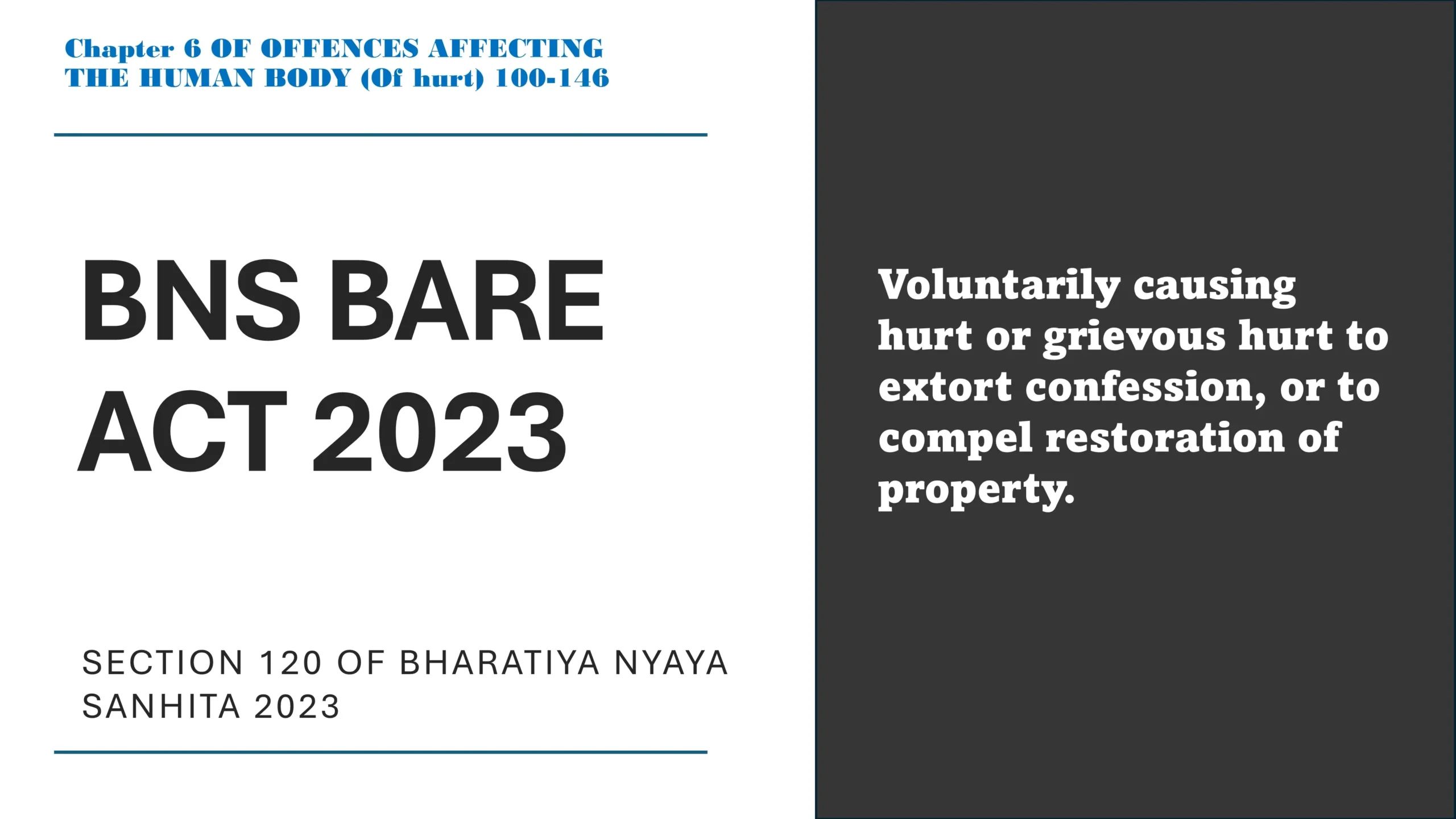 Section 120 of Bharatiya Nyaya Sanhita (BNS) 2023
