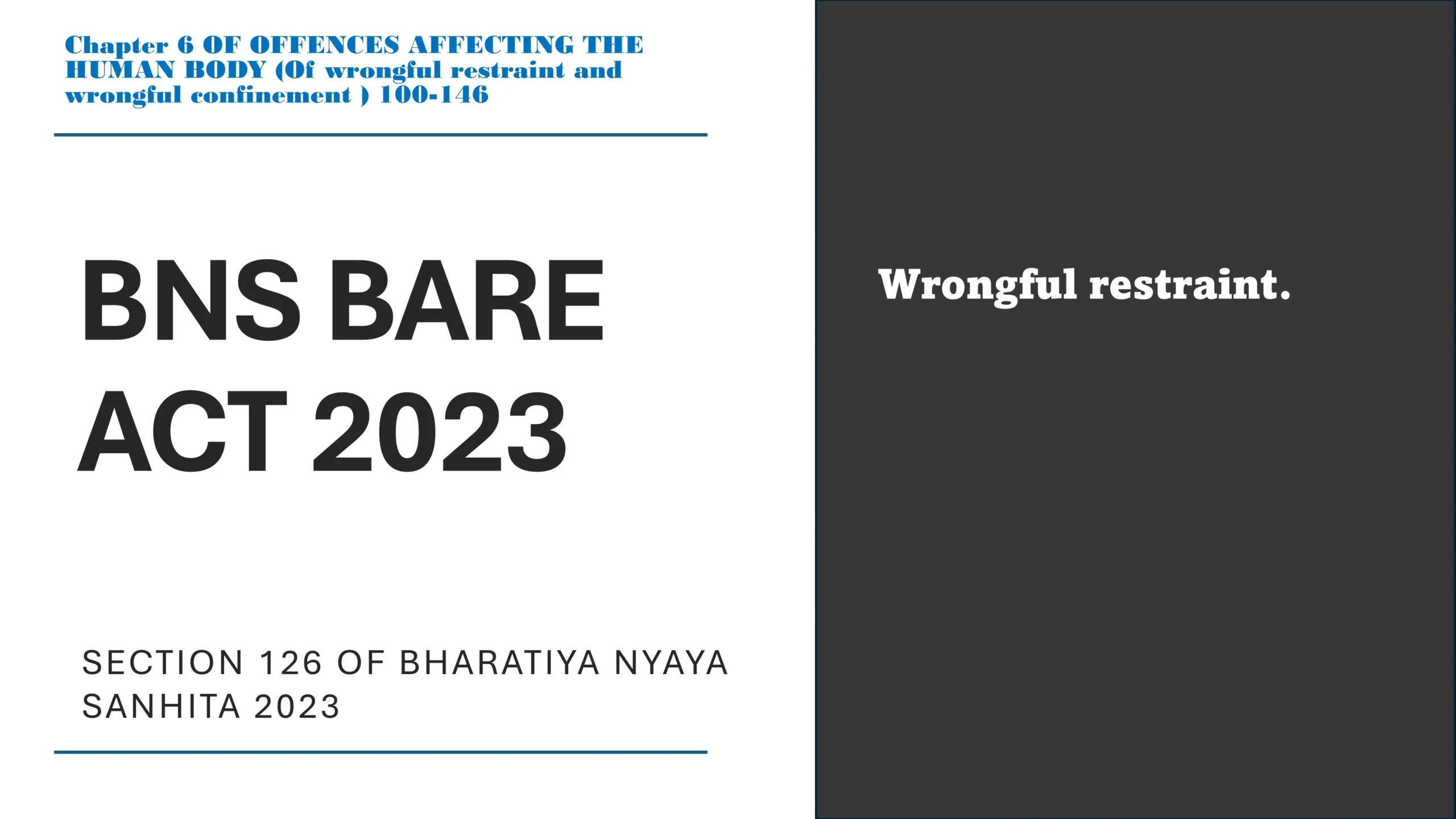 Section 126 of Bharatiya Nyaya Sanhita (BNS) 2023