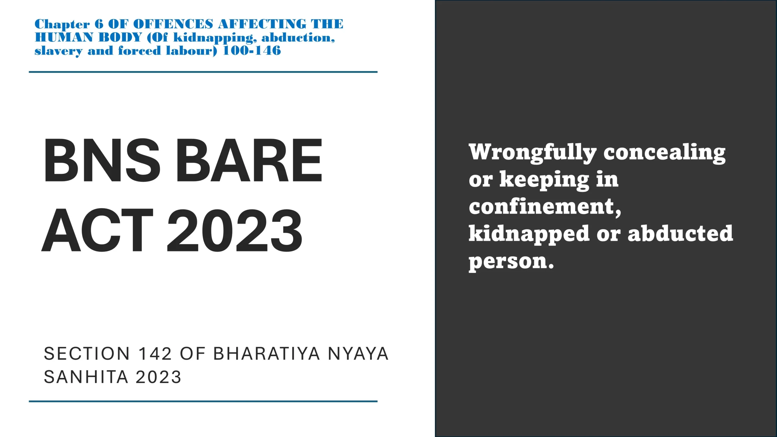 Section 142 of Bharatiya Nyaya Sanhita (BNS) 2023