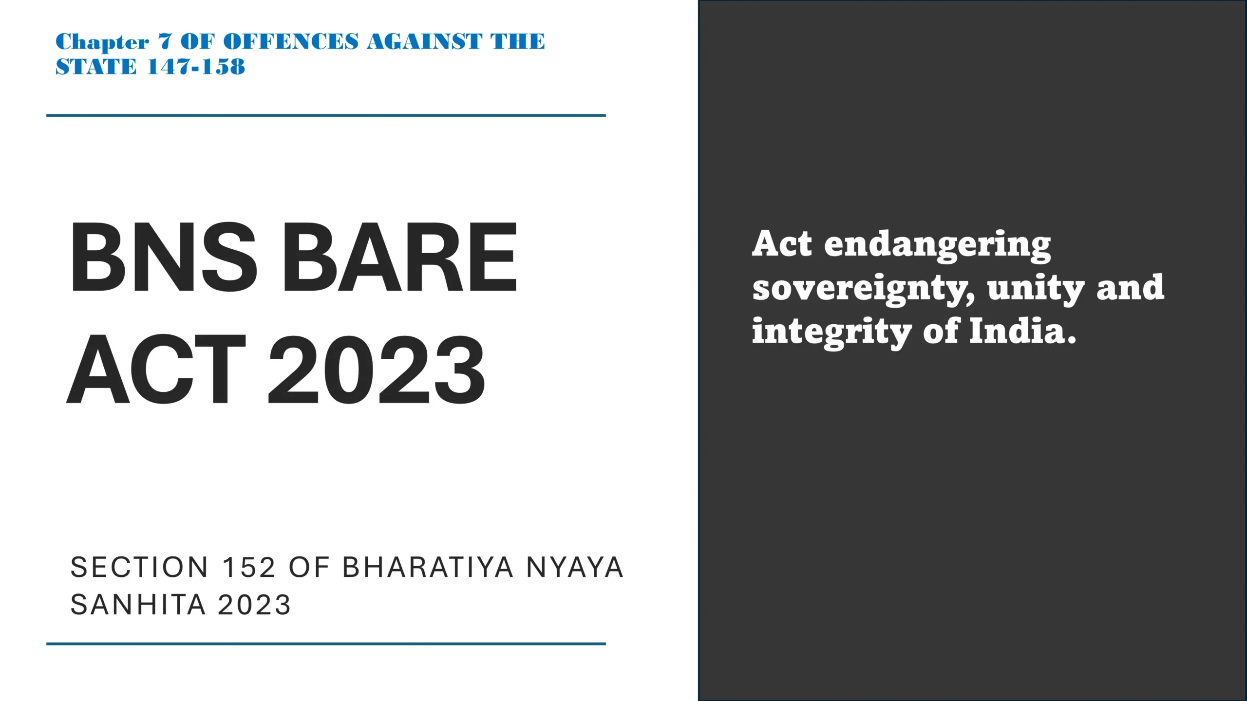 Section 152 of Bharatiya Nyaya Sanhita (BNS) 2023
