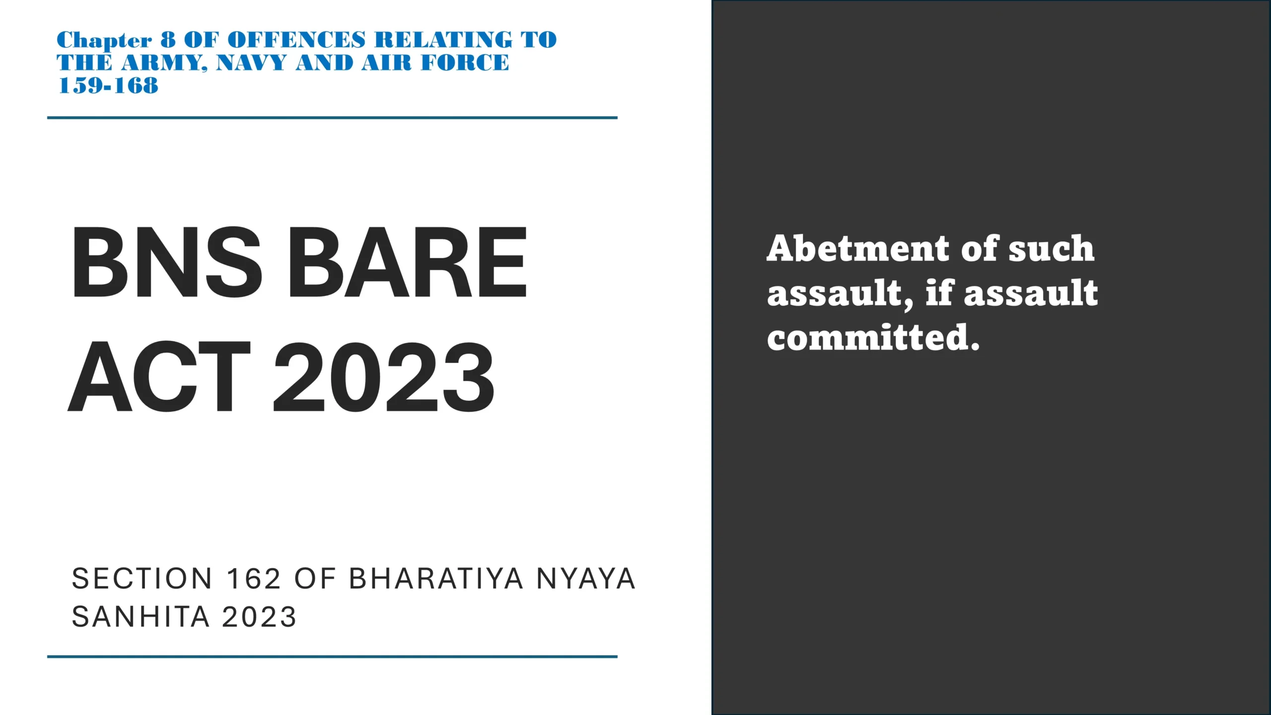 Section 162 of Bharatiya Nyaya Sanhita (BNS) 2023