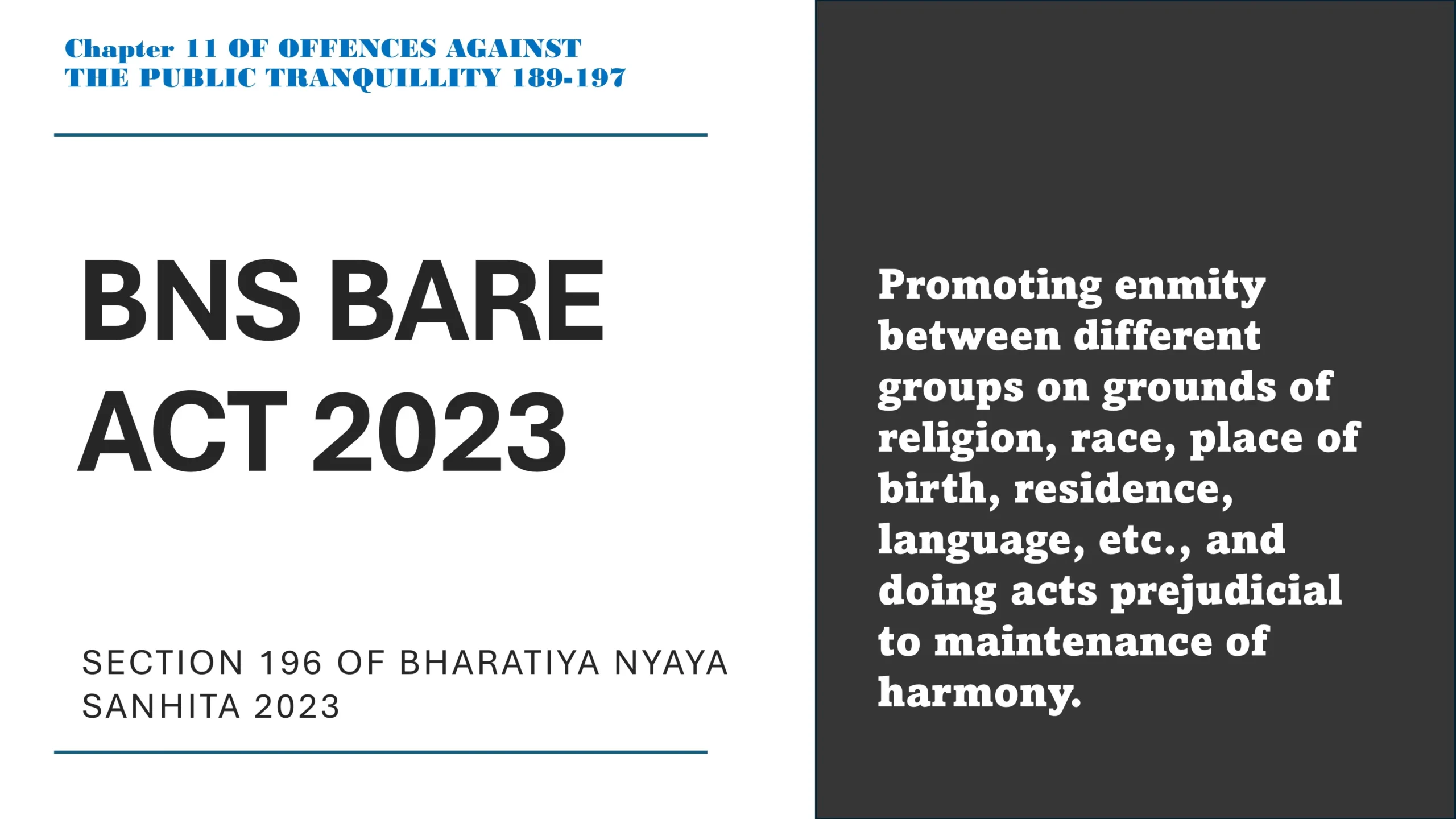 Section 196 of Bharatiya Nyaya Sanhita (BNS) 2023