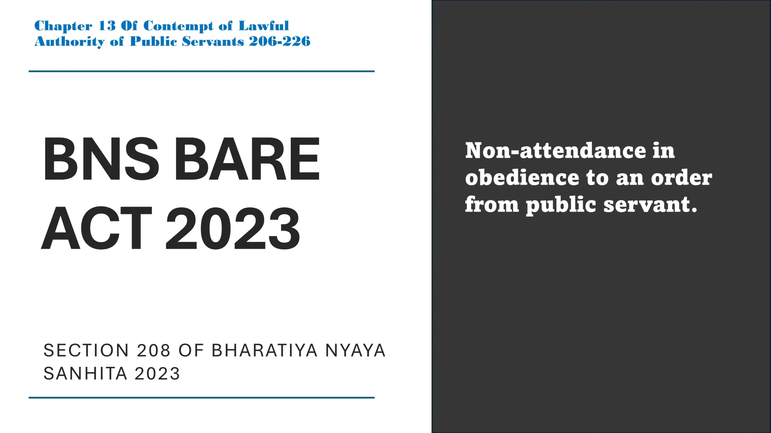 Section 208 of Bharatiya Nyaya Sanhita (BNS) 2023