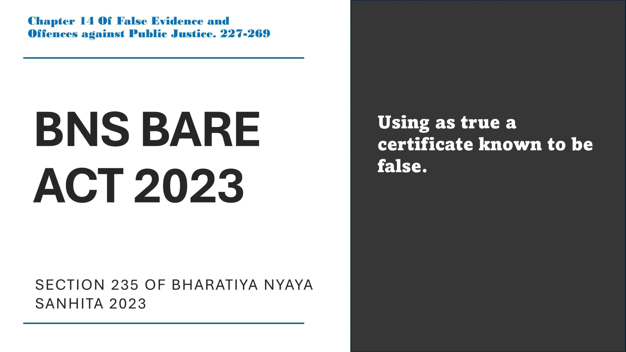 Section 235 of Bharatiya Nyaya Sanhita (BNS) 2023