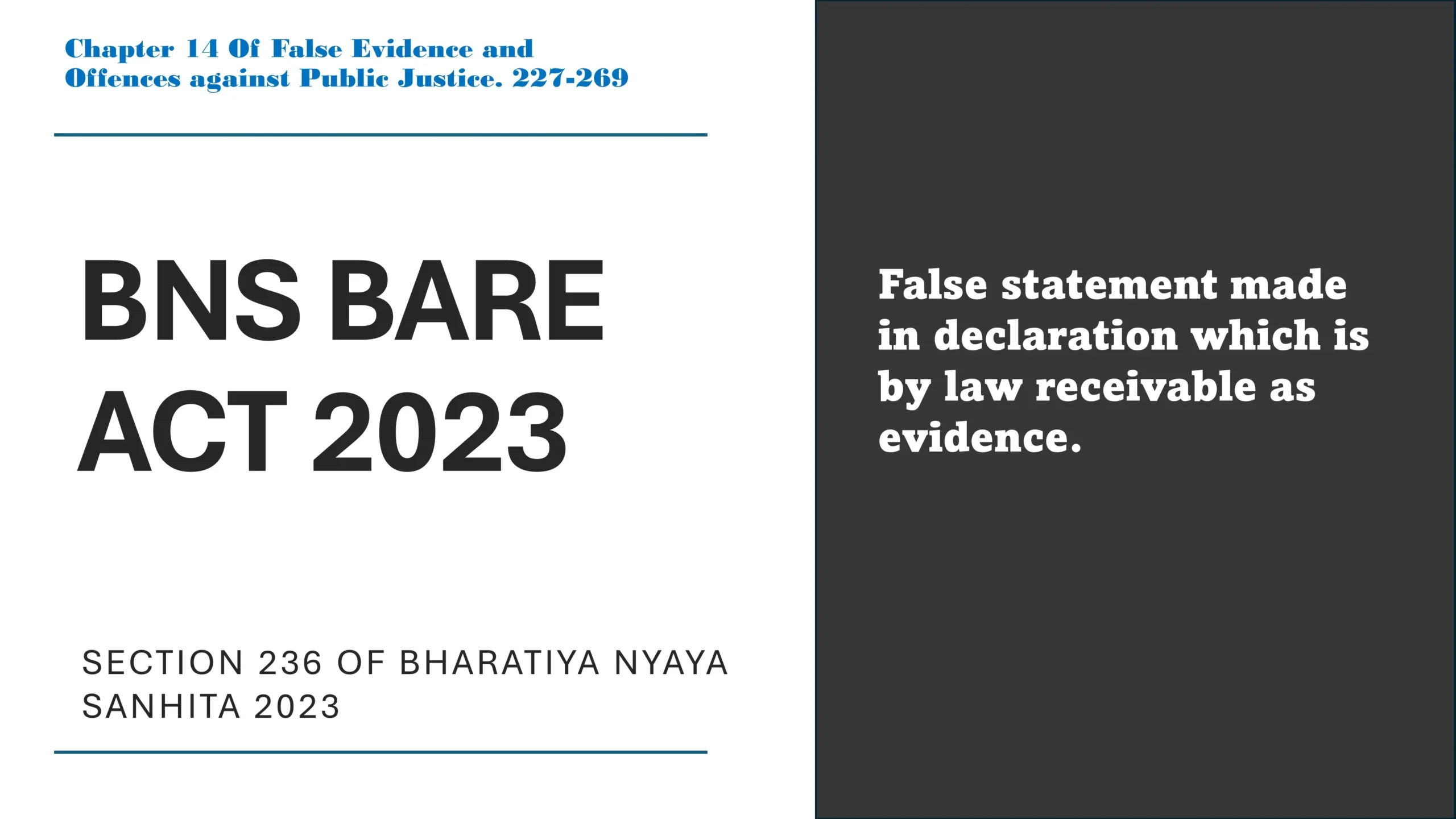 Section 236 of Bharatiya Nyaya Sanhita (BNS) 2023