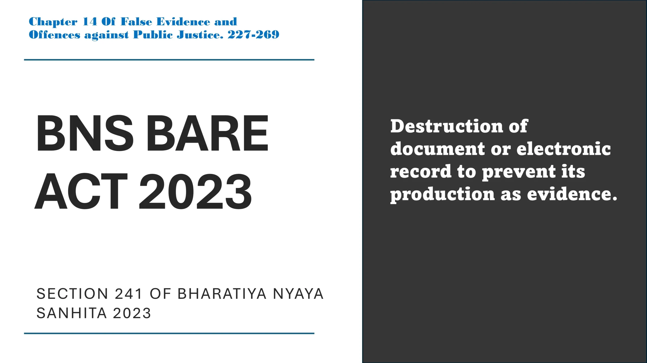 Section 241 of Bharatiya Nyaya Sanhita (BNS) 2023