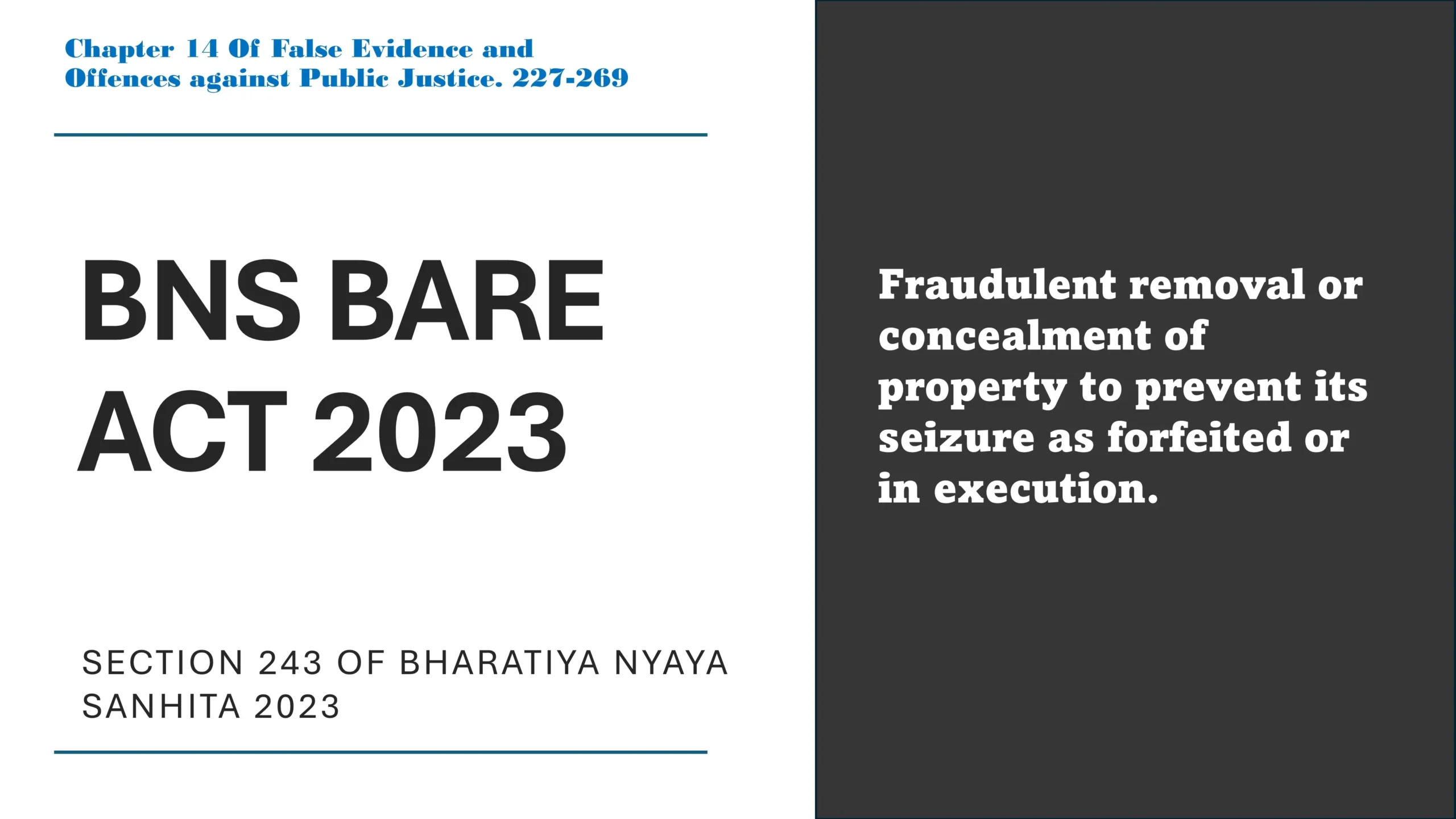 Section 243 of Bharatiya Nyaya Sanhita (BNS) 2023
